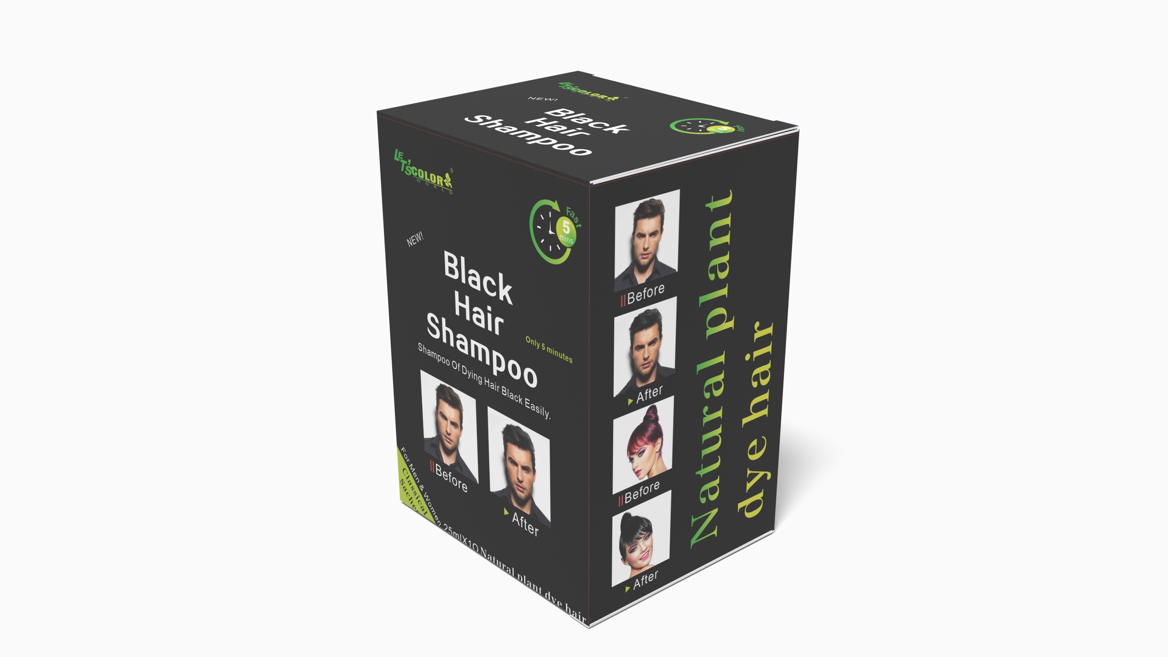 Syampu Warna Rambut Organik Hitam untuk Menutup Rambut Beruban